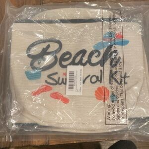 6 Piece Set “Beach Survival Kit” Zipper Cosmetic/Small Bag